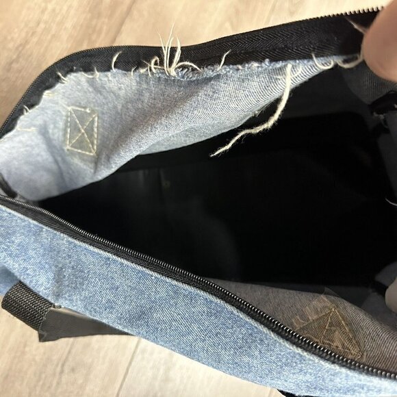 VTG Embroidered Mickey Mouse Unlimited Denim Genuine Classic Large Duffel Bag - Picture 8 of 10